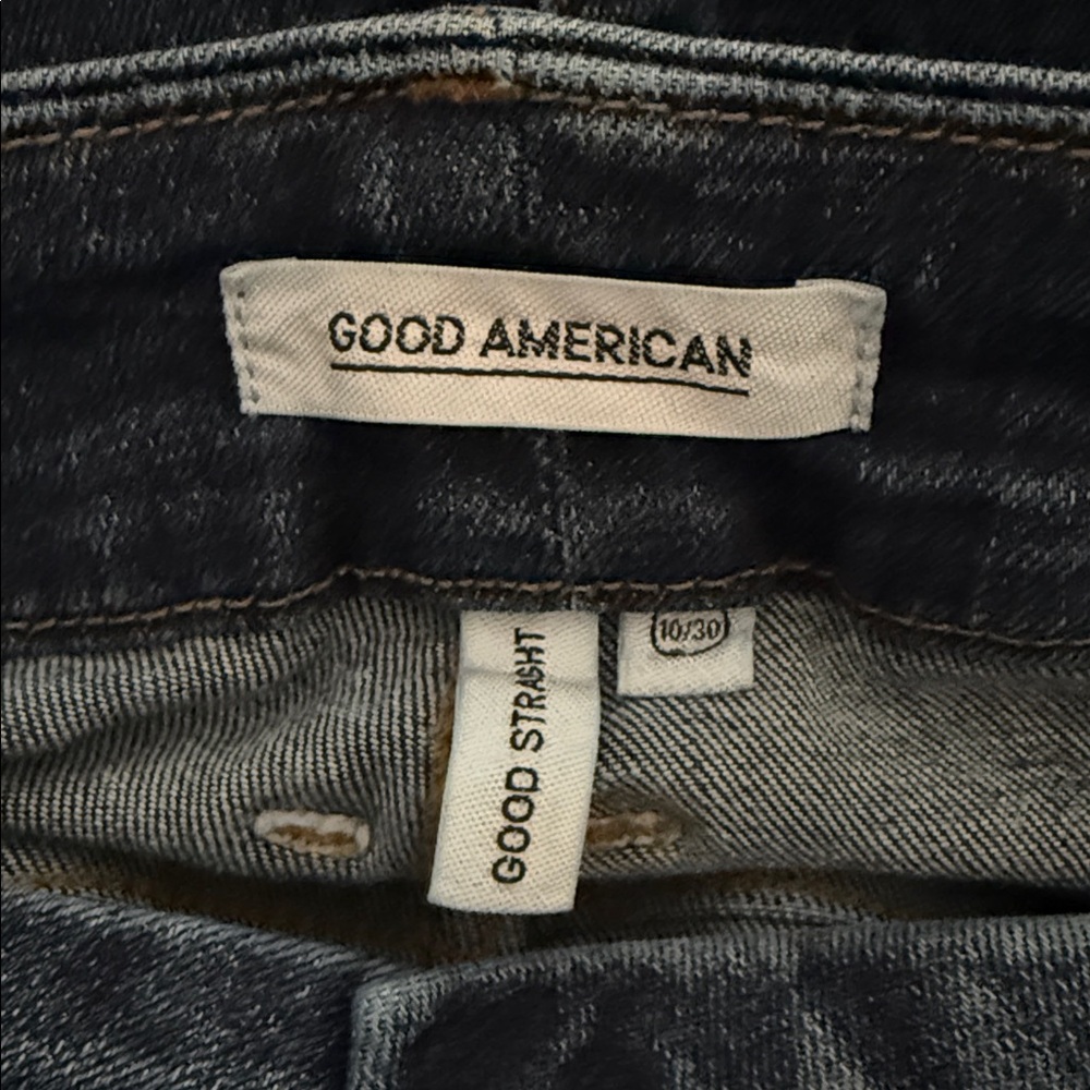 Good American Dark Blue Straight Leg Jeans